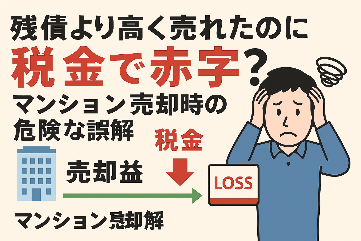 残債より高く売れたのに税金で赤字？マンション売却時の危険な誤解